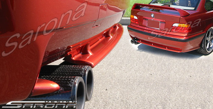 Custom BMW 3 Series Rear Add-on  Coupe & Sedan Rear Lip/Diffuser (1992 - 1998) - $249.00 (Manufacturer Sarona, Part #BM-002-RA)